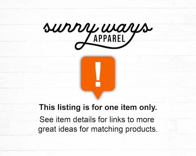 May include: A white background with a black exclamation point in a red speech bubble. The text "This listing is for one item only. See item details for links to more great ideas for matching products." is below the speech bubble.