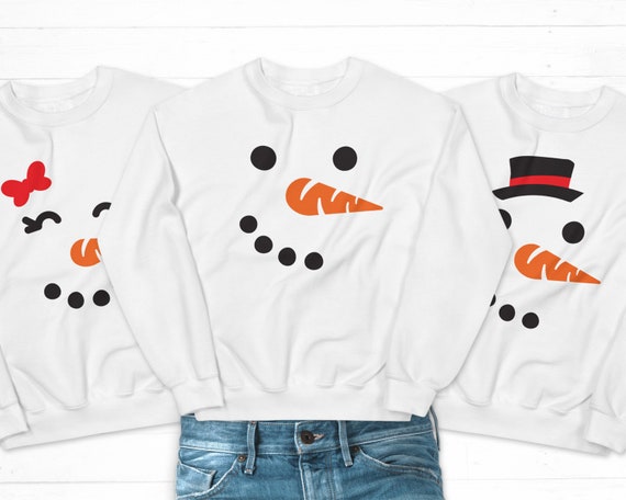 Sudadera de muneco de nieve sueter de Navidad para parejas traje de imagen de Navidad familia