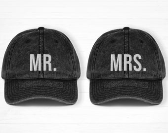 Mr Mrs Hats, Honeymoon Hat, Mr Hat, Mr Mrs Monogram, Wedding Baseball Hat, Embroidered Hat, Engagement Hat, Dad Hat Vintage, Mr Mrs Gift