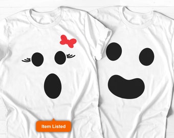 Couples Halloween Shirt, Women Ghost Shirt, Ghost Face Tshirt, Mom Ghost Shirt, Funny Ghost Shirt, Matching Halloween Tshirt, His and Hers