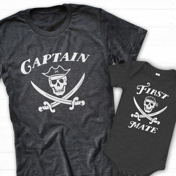 Captain First Mate Shirt, Matching Pirate Shirt, Captain Daddy, Dad Baby Matching Shirt, Pirate Family Shirt, Captain Shirt Pirate Dad Shirt