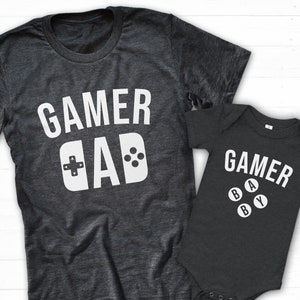 Gamer Baby Shirt, Gamer Dad T-Shirt, Dad Baby Matching Outfit, New Dad Shirt, Gaming Dad, Gaming Mom, Gamer Mom Tee, Baby Gaming Shirt