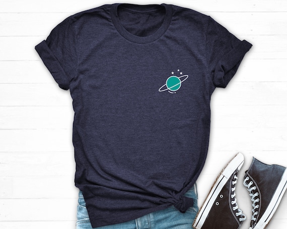 Saturn Tshirt Planet T Shirt Pocket 
