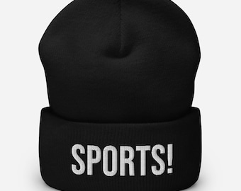 Funny Sports Beanie, Go Sports Hat, Go Team, Funny Football Hat, Funny Baseball Cap, Yay Sports Team, Sarcastic Sports Hat, Funny Hockey Hat