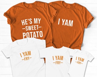 Camisa familiar de acción de gracias, I Yam Baby, camisa de bebé de batata, mamá y yo de acción de gracias, camisa de batata Yam, otoño familiar, mamá papá bebé