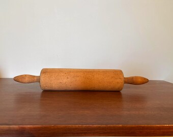 Vintage Solid Maple Rolling Pin | Large Farmhouse Kitchen Tool | Primitive Baking Decor | Rustic Country Kitchen
