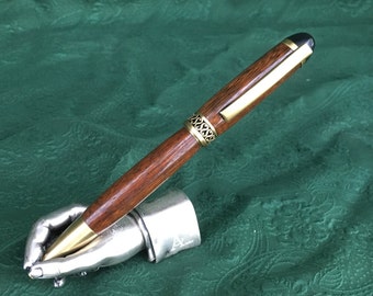 South American Ipe wood and Antique Brass Apollo Twist pen