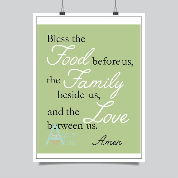 Amen Food Family Love Bless Prayer Church Wall Art Image 0