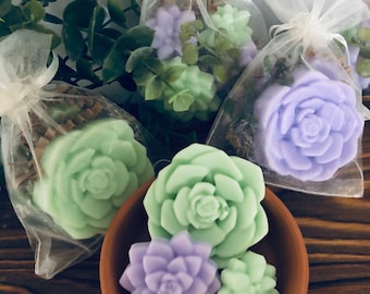 Single Mini Succulent Soap Favors, Wedding Favors, Bridal Shower Favors, Soap Favors, Handmade Soap, Wedding Soap favors
