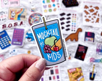 Mocktail for kids sticker | Juice pouch sticker, cute Capri-Sun inspired sticker, funny kids drink decal | 90s nostalgic stickers