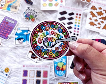 Cereal Pun Snarky Stickers | 90s snack nostalgia decals | Breakfast Stickers