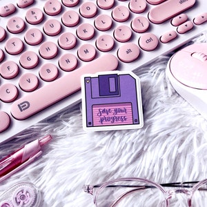 Save Icon WATER-RESISTANT Vinyl Sticker | Kawaii Art | Kawaii Laptop Sticker | Water Bottle Sticker | Floppy Disk | Retro Computer Sticker