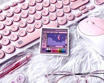 Paint Window WATER-RESISTANT Vinyl Sticker | Lofi Style | Kawaii Art | Kawaii Laptop Sticker | Water Bottle Sticker | MS Paint Inspired