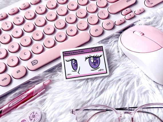 Anime Eyes WATER-RESISTANT Vinyl Sticker | Kawaii Art | Kawaii Laptop Sticker | Water Bottle Sticker | Kawaii Eyes | Anime Decals Lofi Style