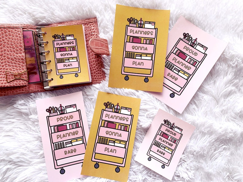 Planners Gonna Plan PRINTS Planner Dashboards Unpunched or Punched Pocket Rings Mini Happy Planner Personal Rings Planner Cart image 2