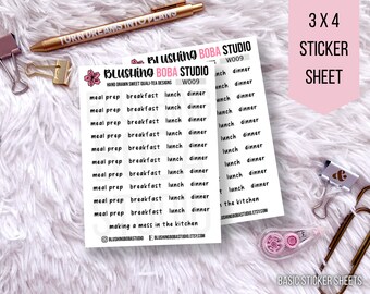 BREAKFAST / LUNCH / DINNER Combo Script Planner Stickers Multiple Fonts ...