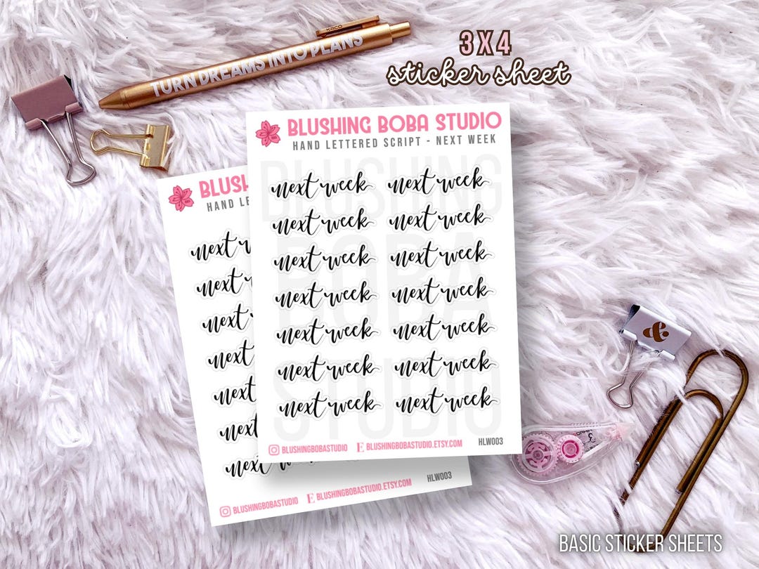 Weekley Planner Cursive Next Week Script Cursive Minimalist Planner Stickers | Weekly Planner ...