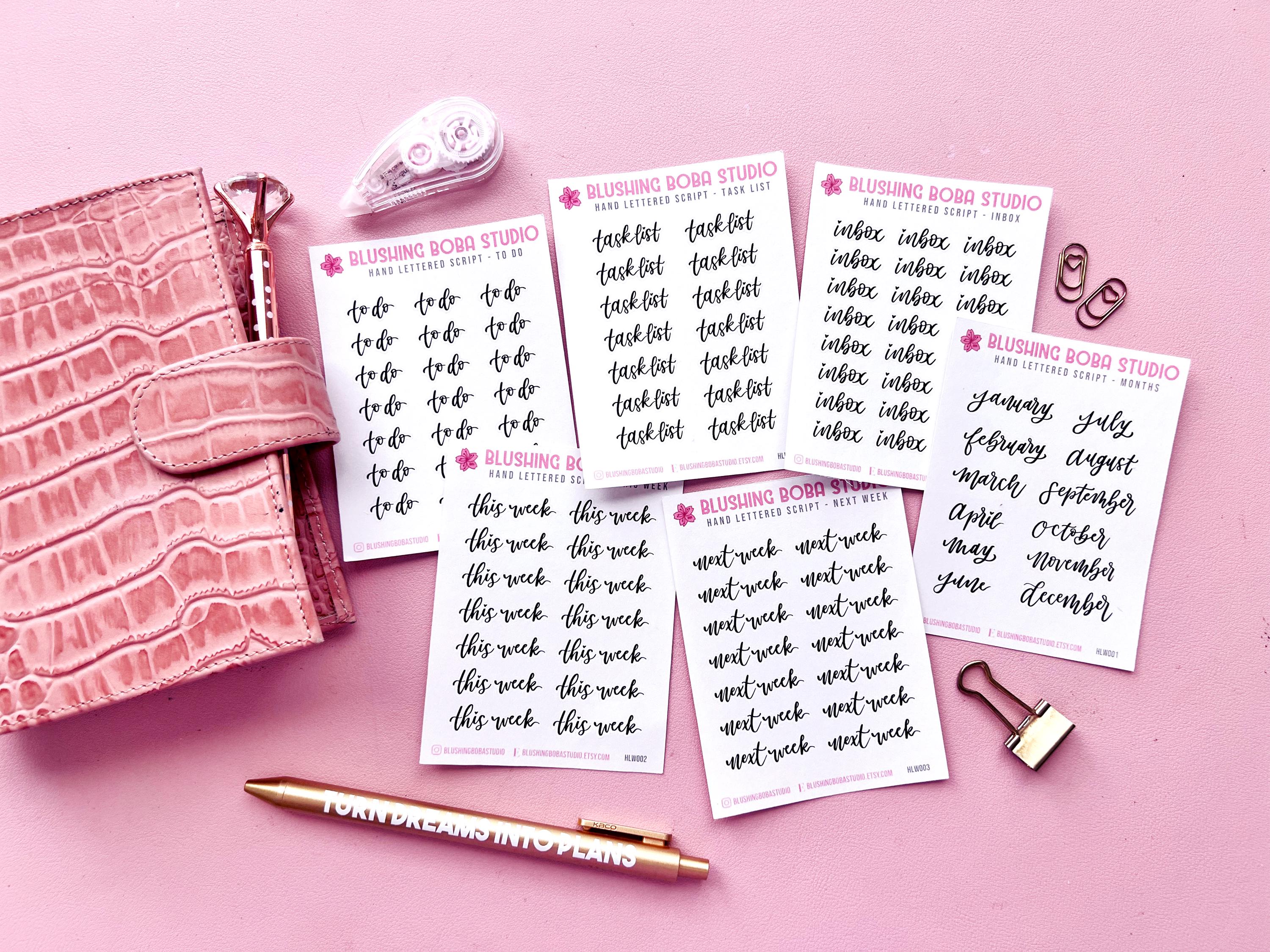 Checklist Cursive Task List Script Cursive Minimalist Planner Stickers | to Do Checklist ...