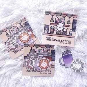 Artisinal Lattes STICKER PACK | Coffee Journaling Stickers for Bujo | Planner Stickers Bullet Journal Deco | Latte Art Stickers Cafe Vibes