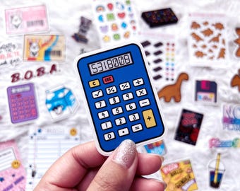 Funny calculator 5318008 sticker | 90s school nostalgia | Millennial stickers childhood fun