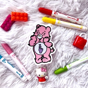 Self Care Bear WATER-RESISTANT Vinyl Sticker | Toys Inspired | Cute Bear Stickers | Kawaii Animal Laptop Sticker | Water Bottle Sticker