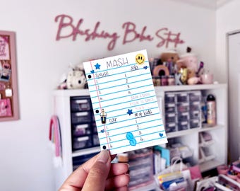 MASH Game Card Art Print | 90s Nostalgia for Journaling and Planners