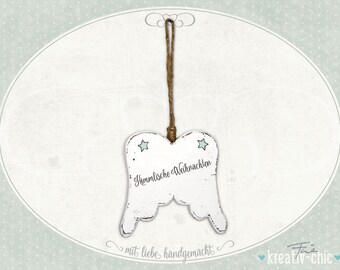 Chic Antique 3 de Noël Remorque Deco Vintage Shabby X-MAS Ange cheval bottes