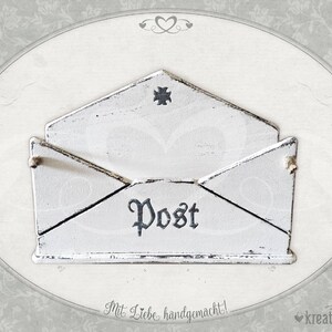 Briefhalter Post / Aufbewahrung Dokumente / Dokumenten-Ablage Holz / Holzbox shabby-chic / Notizzettelbox shabby-chic Bild 2