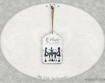 Wooden pendant "Le Plaisir" (kitchen pleasure) / kitchen decoration shabby / wooden gifts Shabby-Chic / Deco hanger kitchen shabby-chic