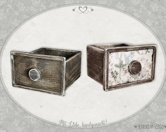 Holzbox "Vintage" (2 Größen) / Holzkiste / Holzbox shabby / Holzschublade / Deko Schublade / Vintage / Shabby-Chic