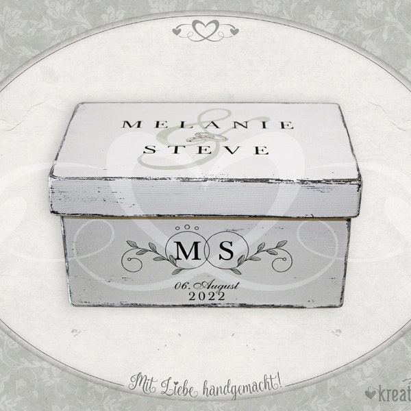 Souvenir box "wedding" / wedding box / individualized box / wedding gift / money gift wedding / wooden box shabby-chic