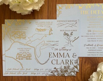 Custom Handmade Wedding Map