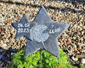 Grave marker star child little star slate grave decoration