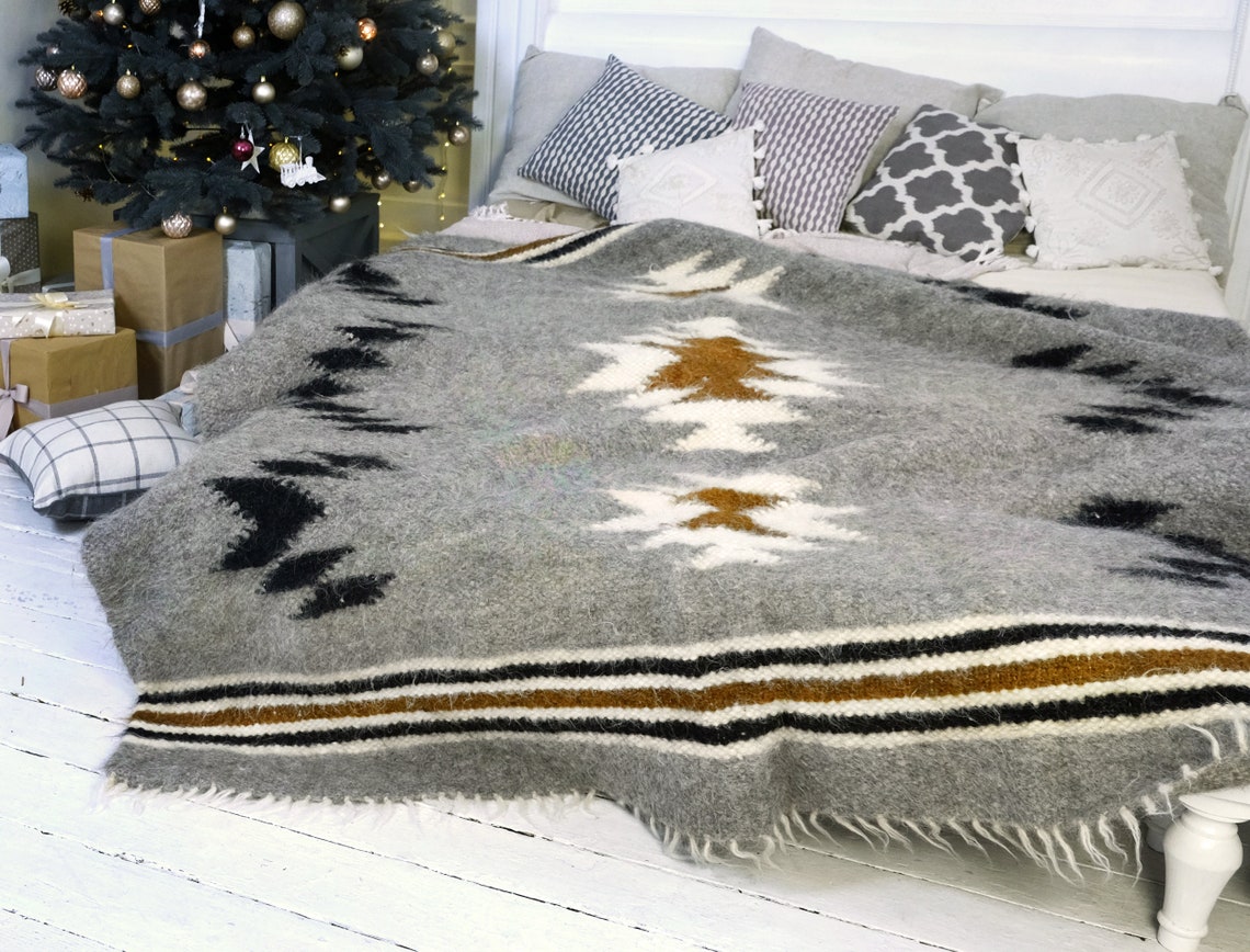 Wool Blanket Queen Weighted Blankets Fathers Day Gift Wool Etsy