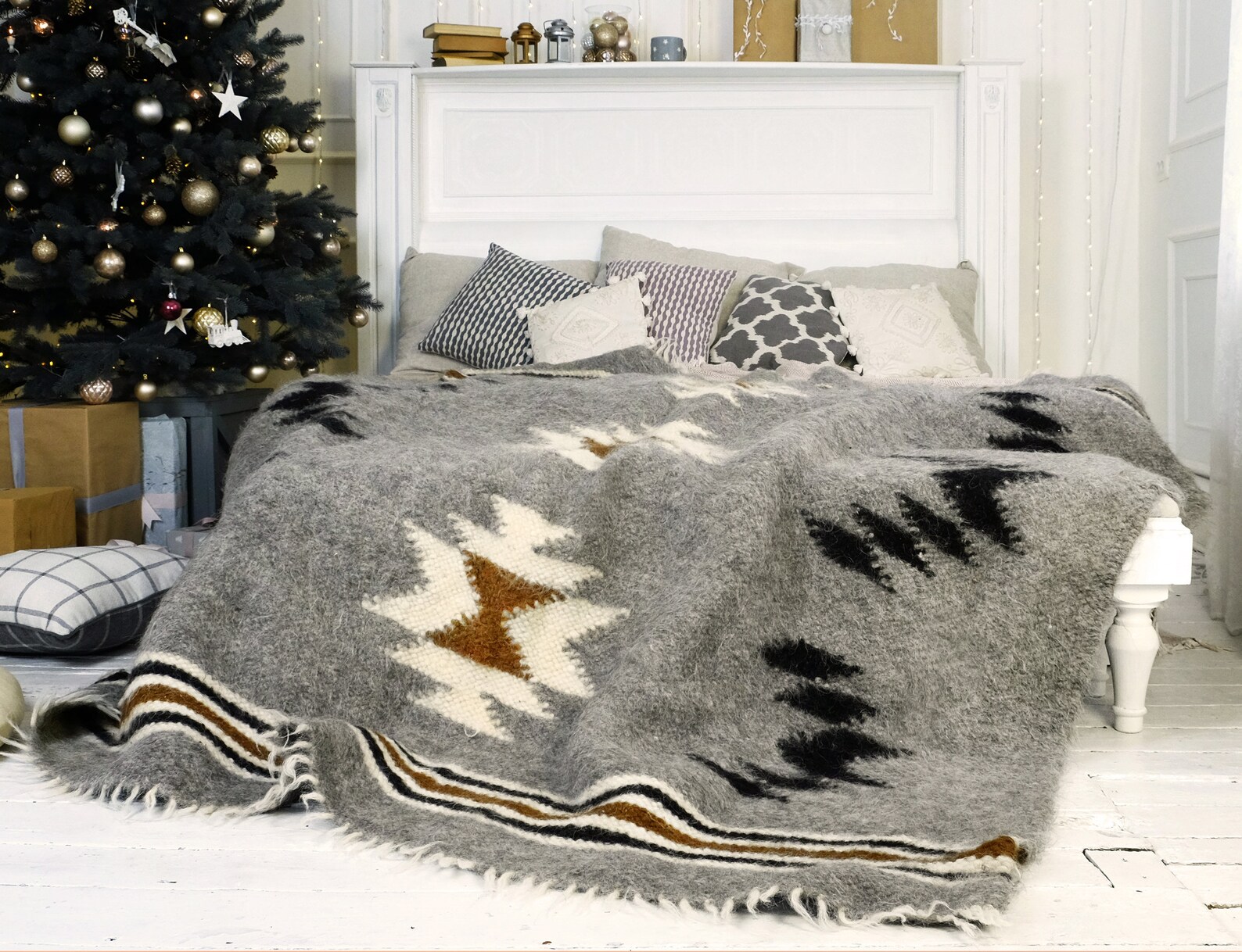 Wool Blanket Queen Weighted Blankets Fathers Day Gift Wool Etsy