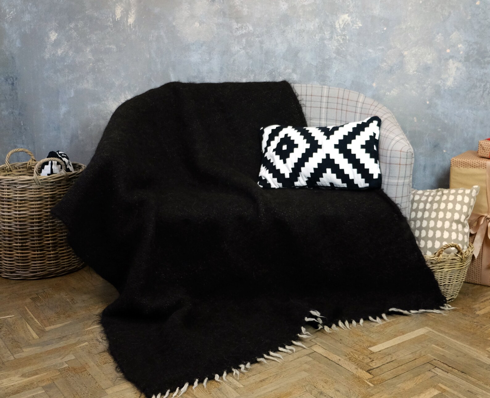 Weighted blankets Black blanket Wool blanket queen Mom Etsy
