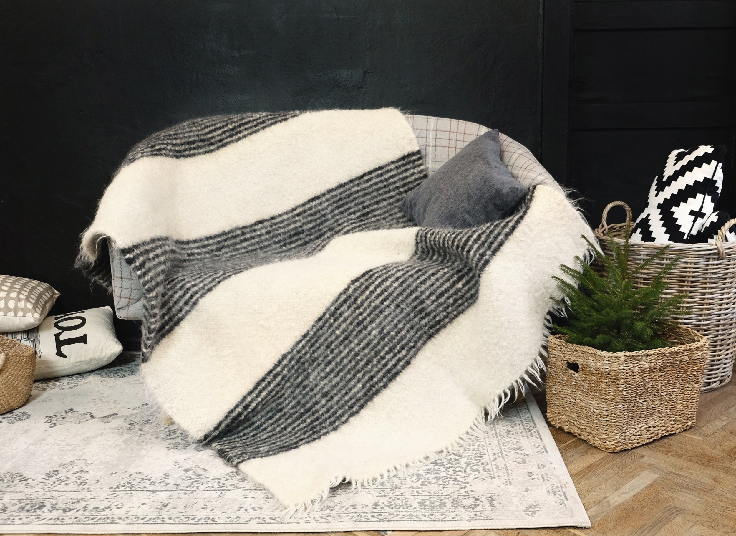 Blanket Weighted Blankets Wool Blanket Daybed Cover Etsy