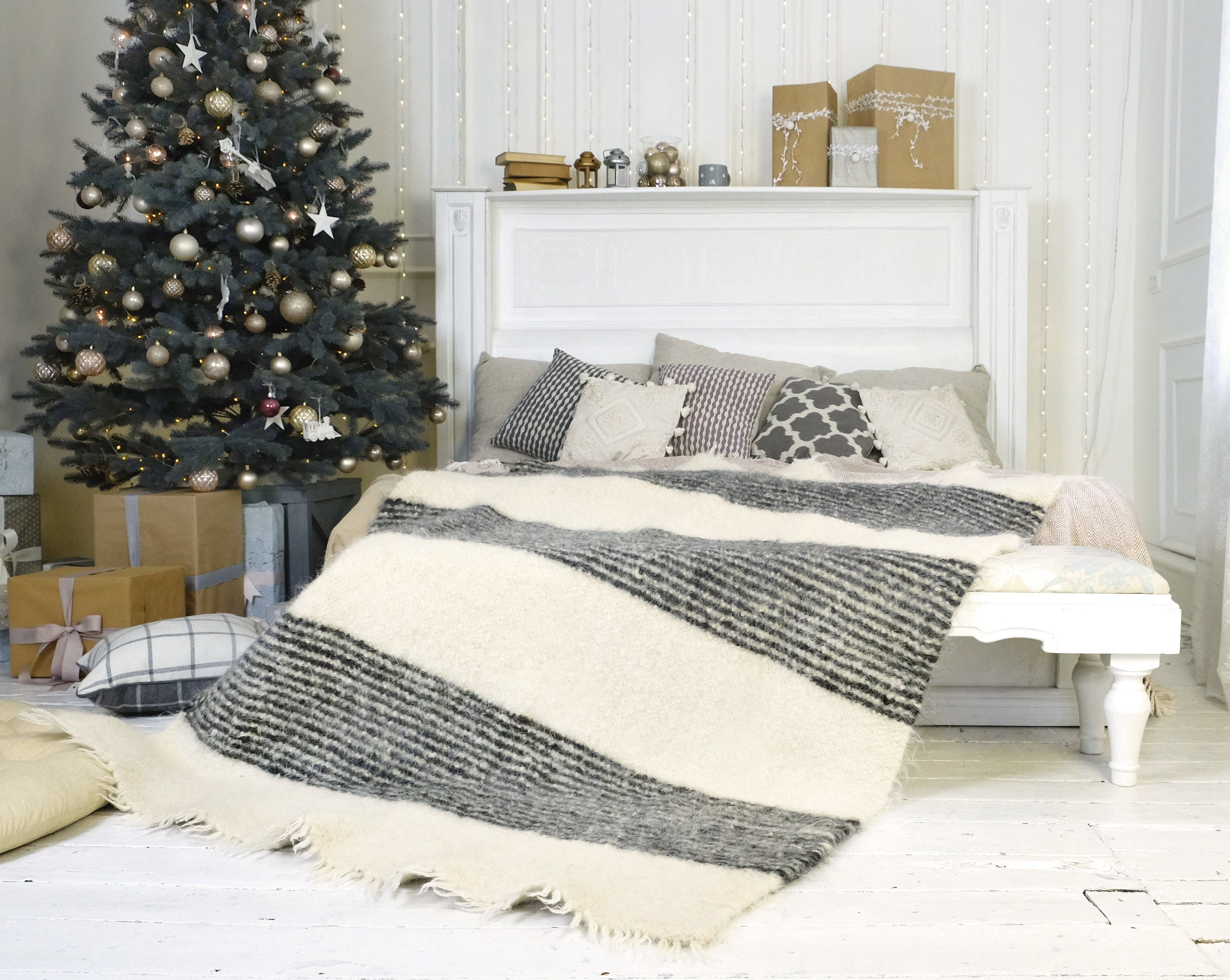 Blanket Weighted Blankets Wool Blanket Daybed Cover Etsy