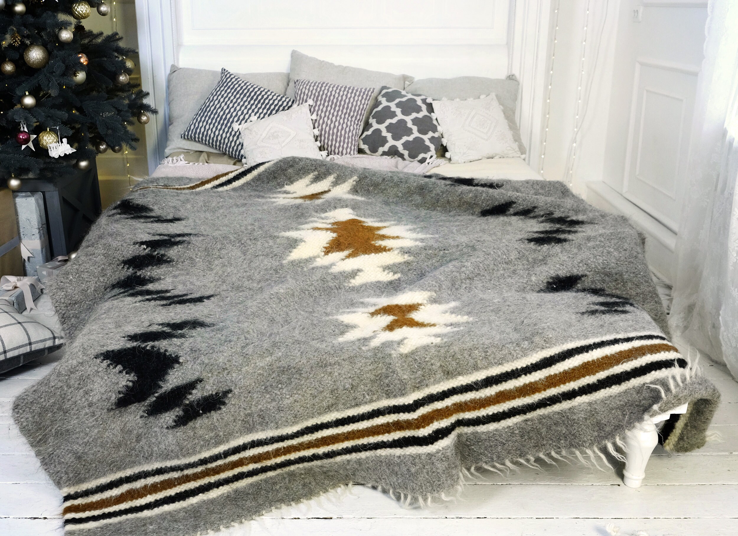 Wool blanket queen Weighted blankets Christmas gift Wool Etsy