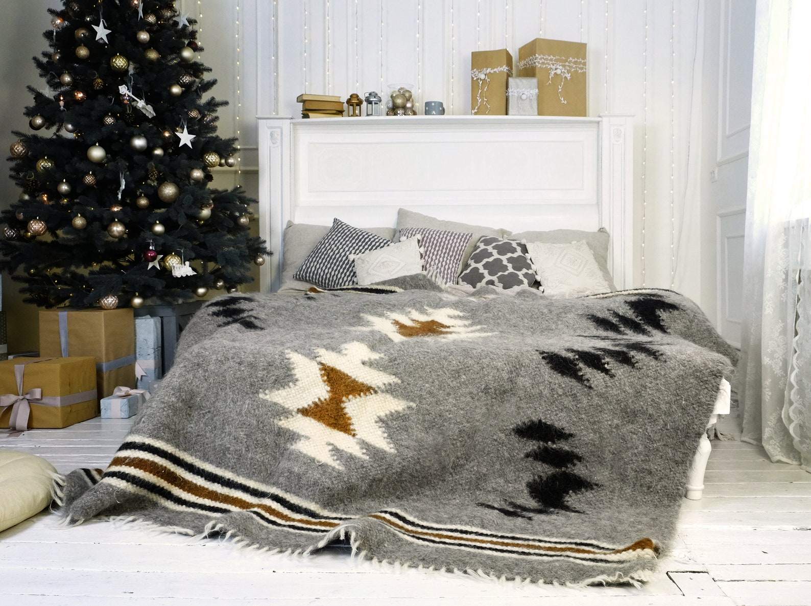 Wool Blanket Queen Weighted Blankets Fathers Day Gift Wool Etsy