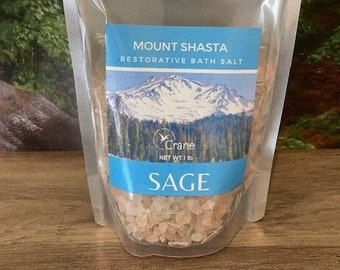 Baño de sal botánica Shasta / Remojo / Relajante / Sal de cristal rosa del Himalaya / regalo de cuidado personal