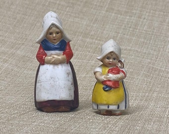 antique by Hertwig /& Co. molded clothing Hertwig Dollhouse dolls three bisque doll bodyie Thuringia Germany