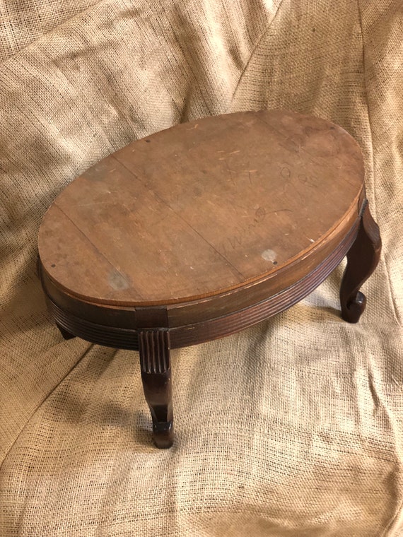 Antique Colonial Furniture Company Oval Mahogany Foot Stool Etsy