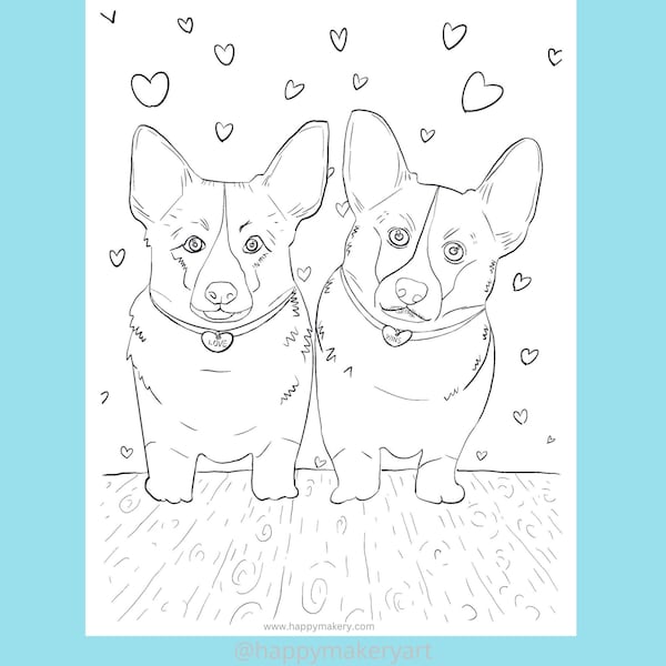 Therapy Dog Coloring Page - Etsy