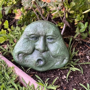 Concrete Blowing wind garden face,10”x 9”x 1/2” North Wind Face, wall sculpture, Face sculpture, Green man, Face Plaque, Stone Face, Garden