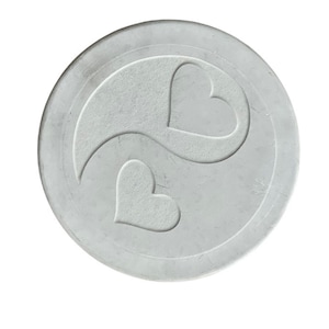 Yin Yang Hearts Concrete Stepping Stone, Garden Ornament, Balance Stepping Stone, around 10&quot; x 1.5&quot;thick, Garden Decor, Housewarming Gift