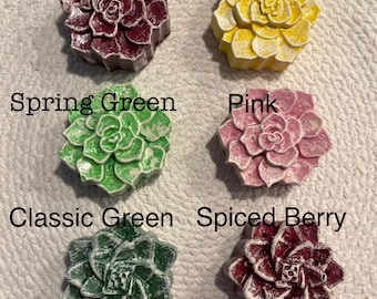 Concrete Flowers, Set of 2, Paperweight, 2.75”x1” cement succulents, Garden Decor, small flower, Pond Décor, Rock Garden, Patio Accent table