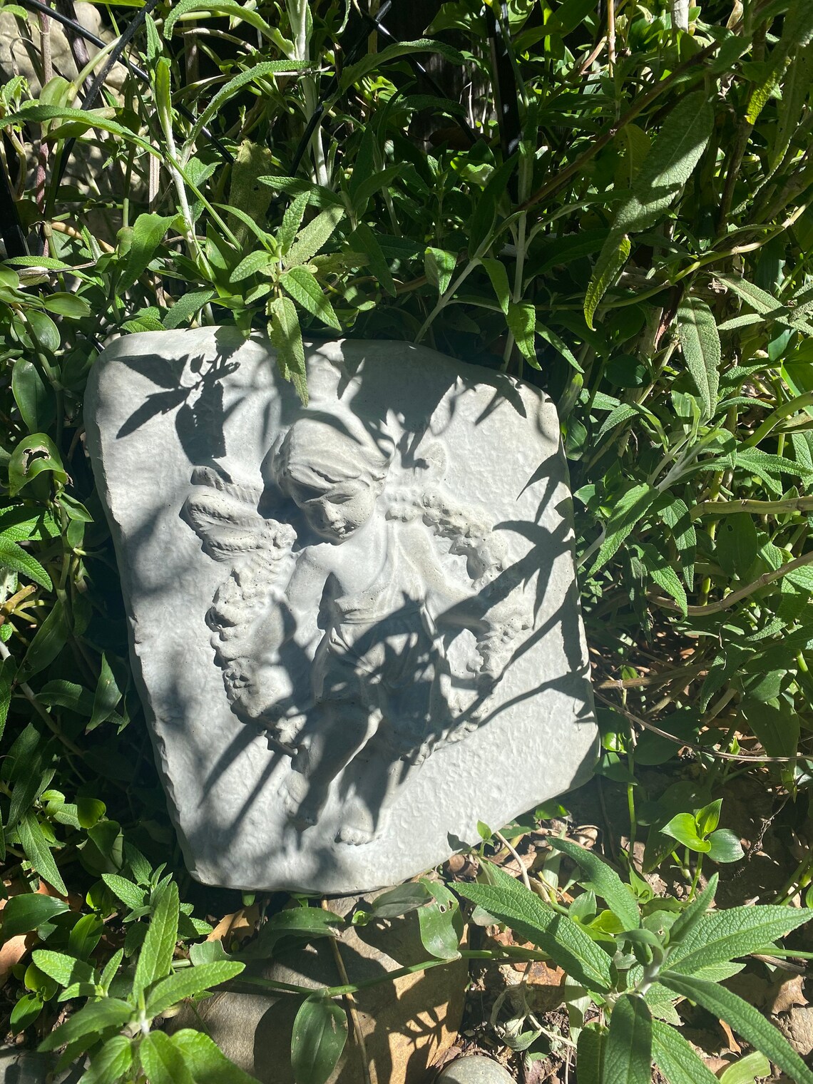 Concrete Angel 13x11x1.25 Concrete Plaque Garden Decor Etsy