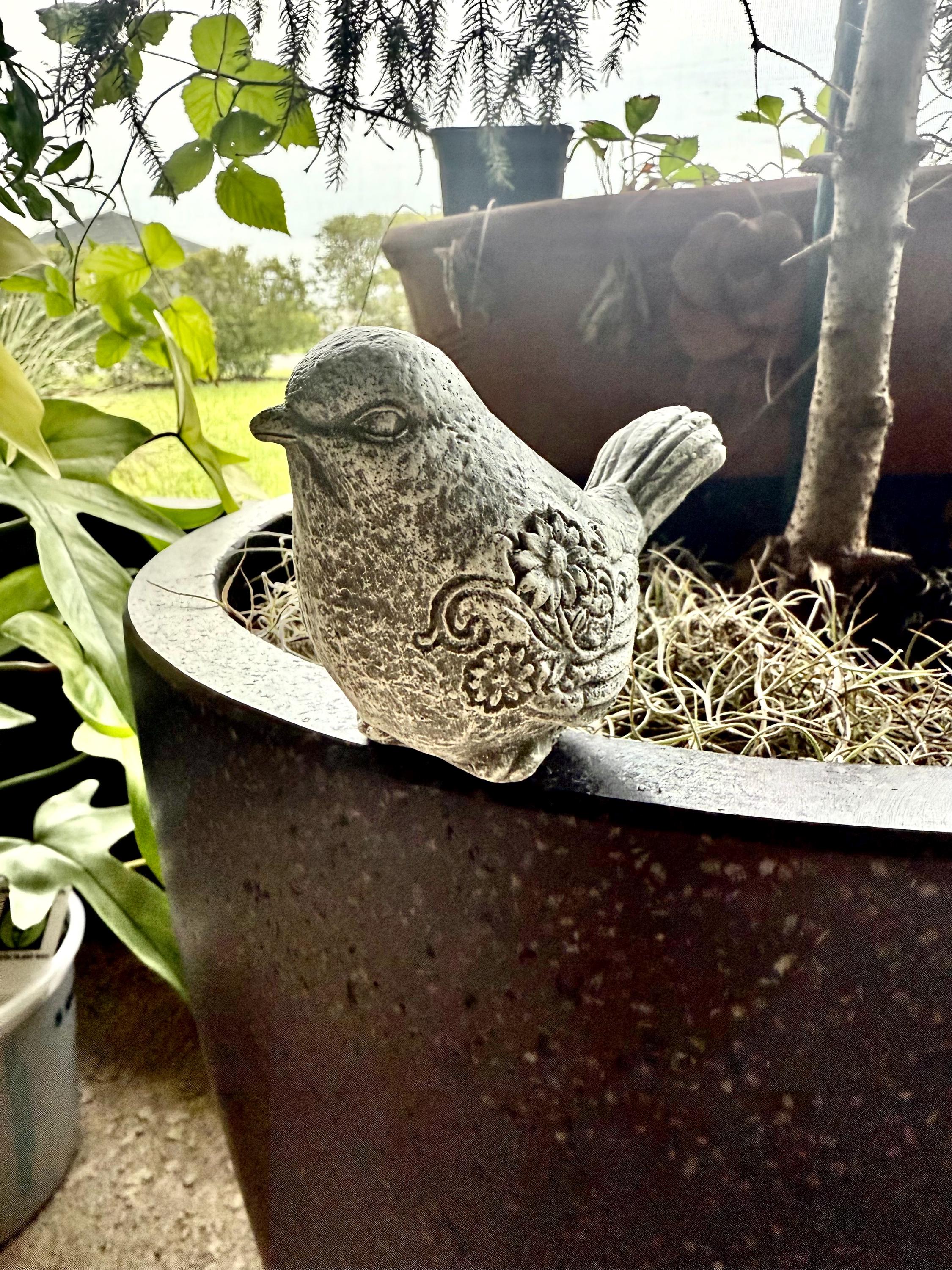 4 Pcs Décor De Jardin - Oiseau Statues De Jardin - Sculpture Résine