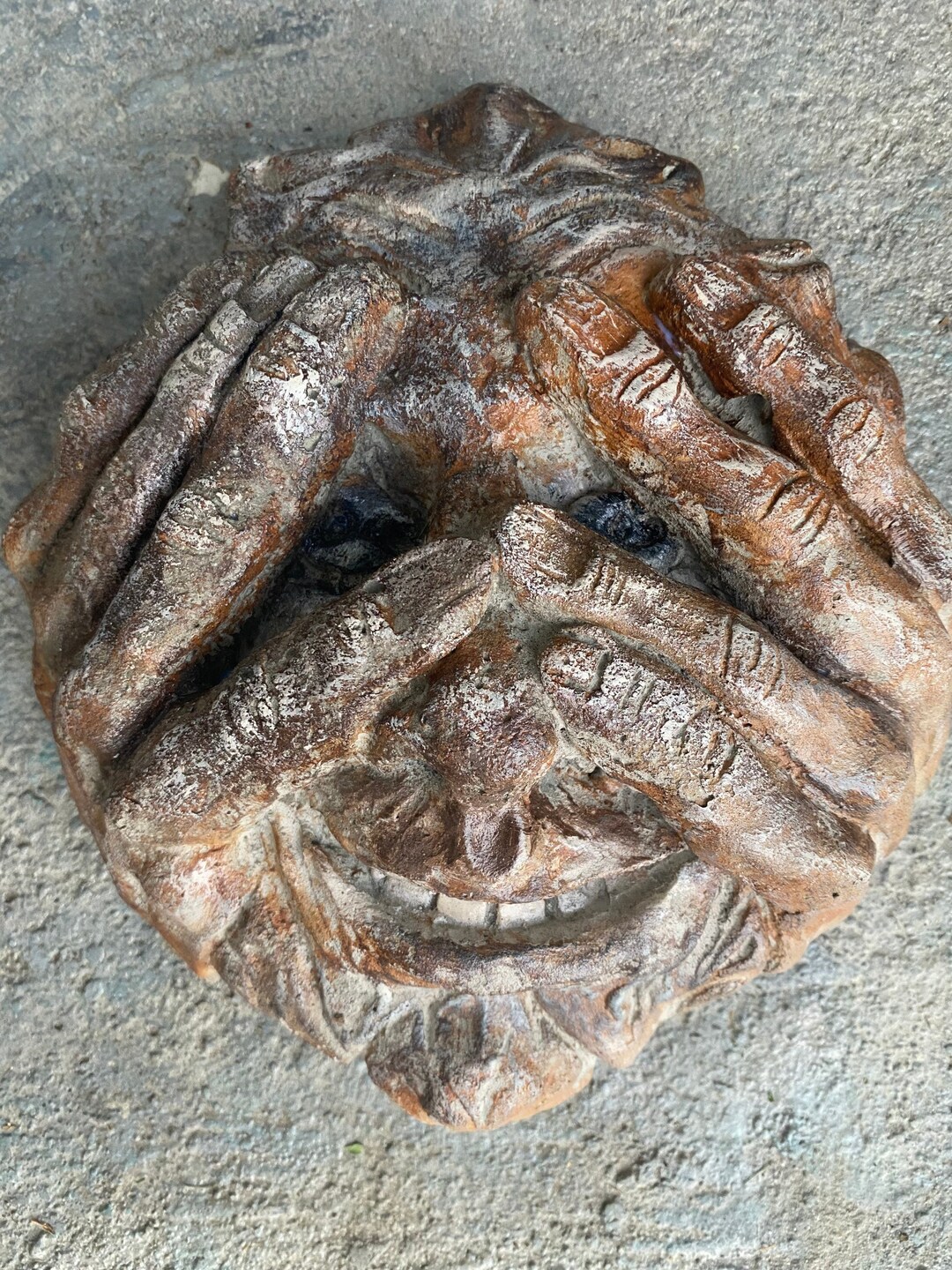 Tree Man Face 8x7 Concrete Garden Decor Cement - Etsy